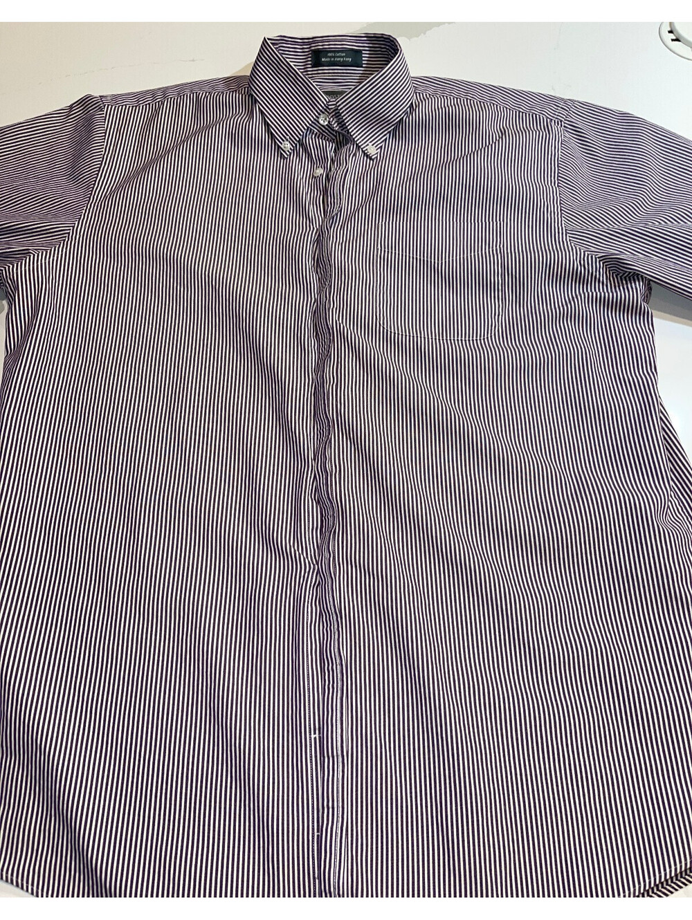 DESIGNER NORDSTROM PURPLE & WHITE STRIPE 100% COTTON DRESS SHIRT MEN'S 16 1/2-36